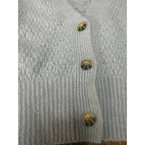 Women's Light Blue Cardigan Sweater - Picture 4 of 11